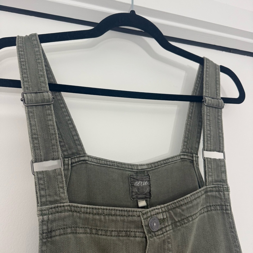 Aerie Skater Pant Overalls in Olive Fun Sz XL Comfy Baggy Boho Farmcore Cowboy - Picture 4 of 15